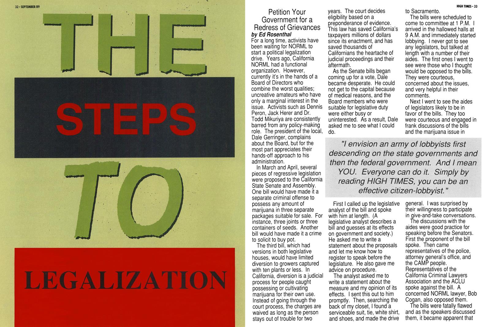 From the Archives: The Steps to Legalization (1989)